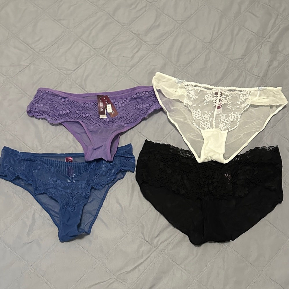 Adore Me Lace Panty Collection - Lavender, Ivory, Navy, Black